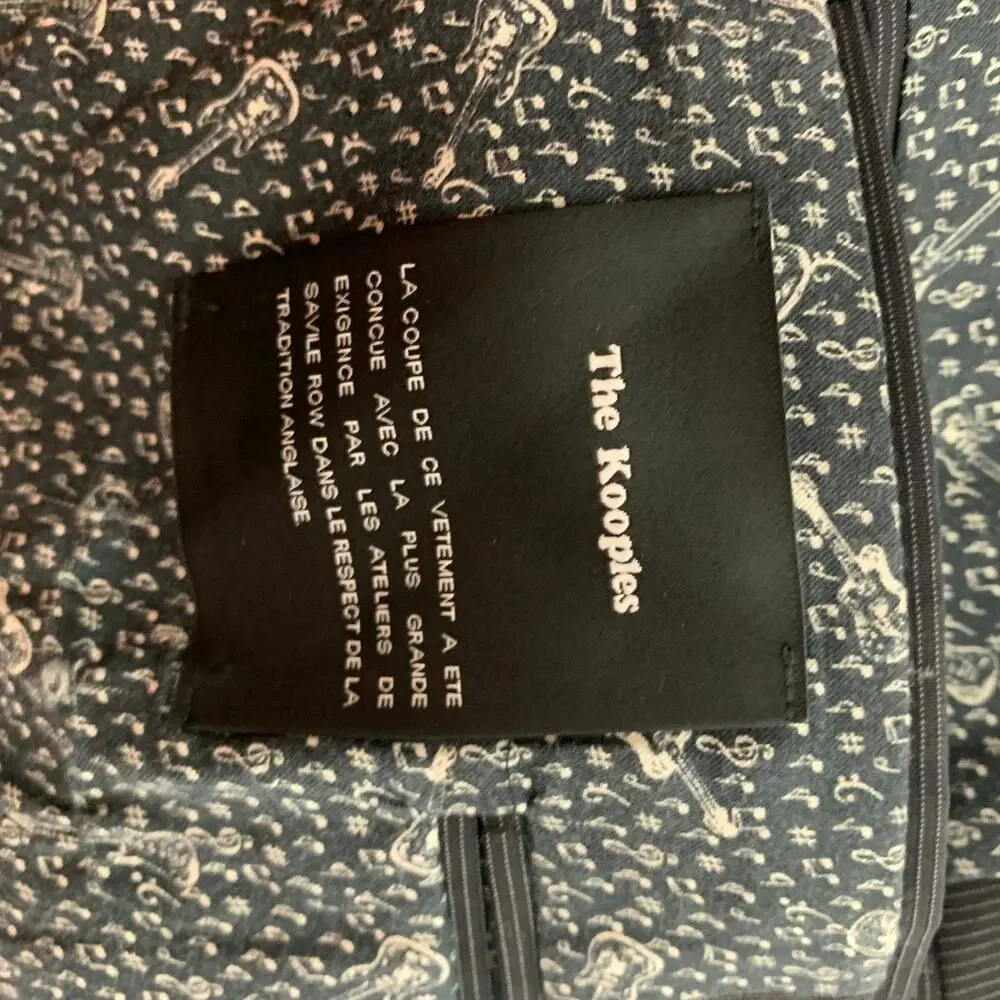 THE KOOPLES Size 40 Navy Pinstripe Wool Peak Lapel Sport Coat